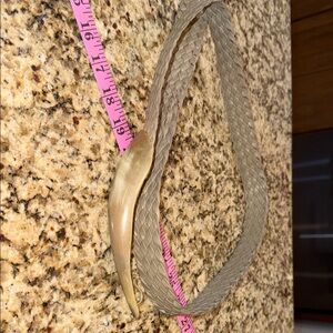 Braided Tan Belt with Horn Accent